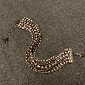 Beautiful layering gunmetal and crystal bracelet